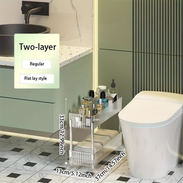 Carrito de Almacenamiento Rodante Versátil de 1 Pieza - Plástico Transparente y Acero Inoxidable, Organizador Multinivel con Ruedas para Cocina, Baño y Lavabo - Diseño Elegante de Almacenamiento Abierto, No Necesita Energía, Organizadores y Almacenamient