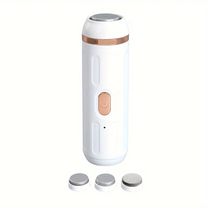 Kit profesional de eliminación eléctrica para pies suaves y lisos - Recargable por USB, herramienta de pedicura portátil con mango ergonómico y diseño compacto, regalo ideal para pies duros, agrietados, secos, cuidado de pies ligeramente beige, eliminaci