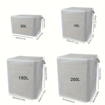 1pc Bolsa de Almacenamiento Plegable Grande con Cremallera - Organizador de Lona Lavable y Duradero para Ropa, Edredones, Calcetines, Mantas, Juguetes - Diseño Ahorrador de Espacio para la Organización del Hogar, Almacenamiento Debajo de la Cama