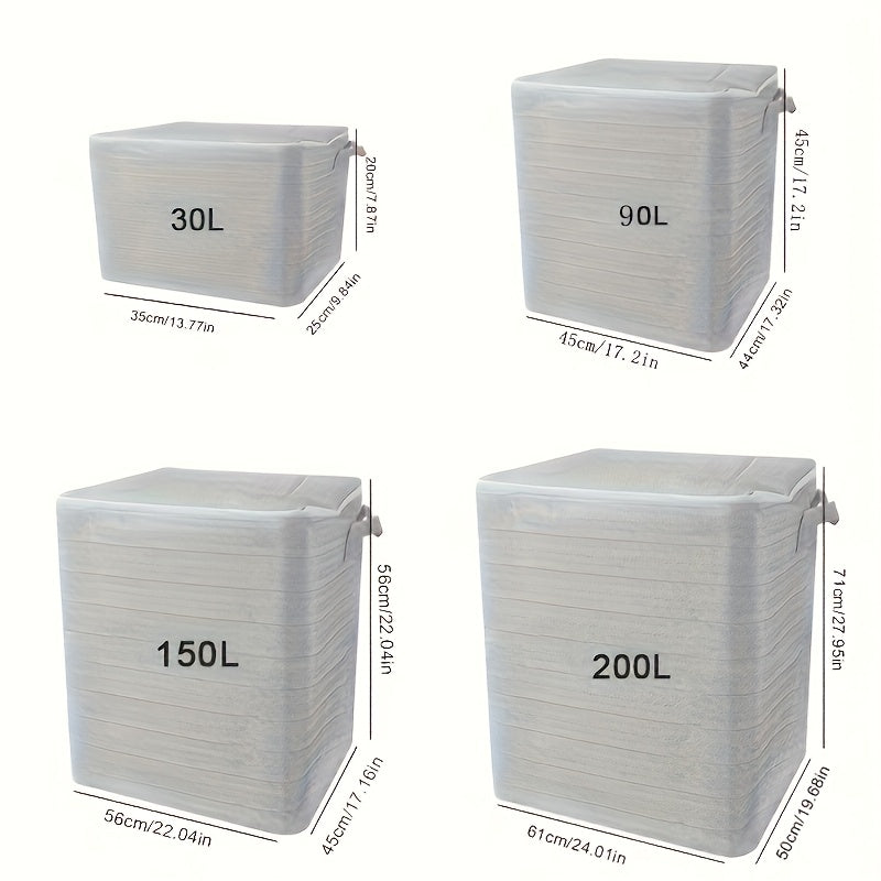 1pc Bolsa de Almacenamiento Plegable Grande con Cremallera - Organizador de Lona Lavable y Duradero para Ropa, Edredones, Calcetines, Mantas, Juguetes - Diseño Ahorrador de Espacio para la Organización del Hogar, Almacenamiento Debajo de la Cama