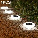 Conjunto de 4 Luces Solares para Caminos Exteriores, Encendido/Apagado Automático con Diseño Decorativo de Piedras Preciosas Enterradas en el Suelo, Iluminación Paisajística Duradera y Eficiente en Plástico para Jardín, Patio