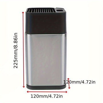 1PC Bloque de cuchillos de acero inoxidable con afilador incorporado - Organizador de cuchillos para encimera de cocina (cuchillos no incluidos)