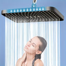 1pc Cabezal de Ducha Cuadrado Montado en la Pared de Alta Presión - Diseño Contemporáneo de Plástico, 304x118mm, Cobertura Completa con Flujo Uniforme del Agua, Fácil Instalación para Baño Doméstico, Soporte para Cabeza de Ducha, Accesorio Moderno para e