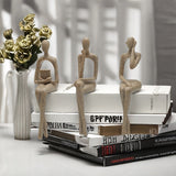 3 piezas de pensador de arenisca europea, exhibidor de colgantes, decoración de armario, figura abstracta, decoración avanzada de lujo, hogar, sala de estar, decoración de mesa.