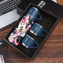 1 juego de termo Disney Minnie Mouse de 17 oz, botella de acero inoxidable al vacío con taza para café, bebidas calientes y frías, cantimplora, útiles escolares LHB03211
