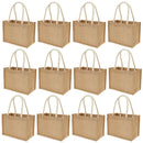 12 bolsas de yute mini, bolsas de playa de yute con asas, bolsas de compras reutilizables, bolsas de regalo de yute, bolsas multiusos para viajes, playa, escuela y actividades al aire libre