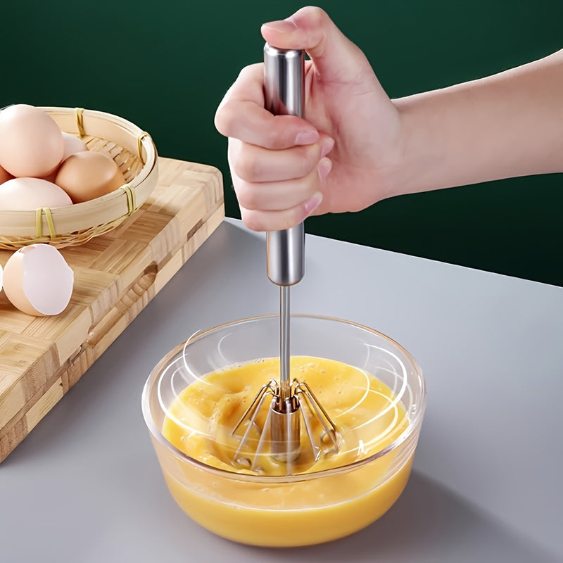 1pc Batidor de mano de metal, 4 velocidades, manual, no eléctrico, para mantequilla, huevos, repostería, utensilio de cocina