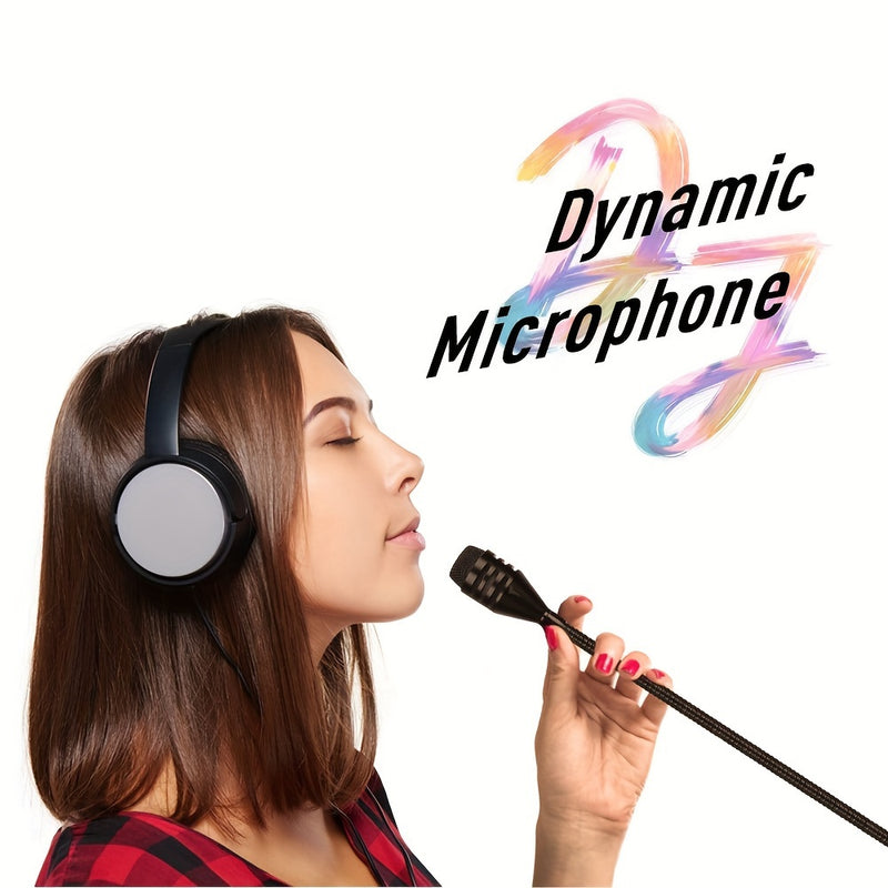 1 micrófono profesional XLR para DJ LMBGM con cuello flexible e interruptor, aleación de aluminio, dinámico para presentaciones en vivo, sin batería, voltaje de operación ≤36V, regalo ideal para Navidad