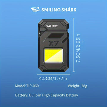 1 pieza de SMILING SHARK Mini COB Light, linterna LED portátil recargable con llavero, luz de trabajo, super brillante, 3 modos para camping, senderismo, emergencia, TIP060.