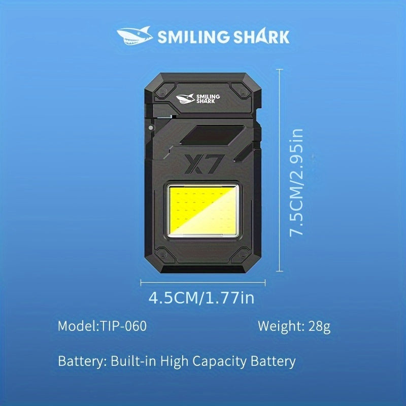 1 pieza de SMILING SHARK Mini COB Light, linterna LED portátil recargable con llavero, luz de trabajo, super brillante, 3 modos para camping, senderismo, emergencia, TIP060.