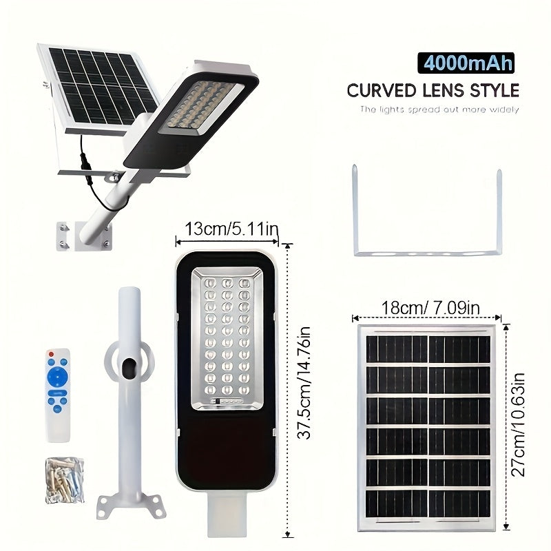 Farola Solar Sin Factura de Electricidad, Bombillas LED Ultrabrillantes, Luces Solares con Batería de Gran Capacidad Adecuadas para Iluminación de Jardines, Garajes, Patios y Caminos