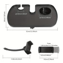 Soporte de micrófono ajustable con bandeja y soporte para teléfono inteligente con abrazadera, material ABS, ajuste universal para escenario, transmisión en vivo y conciertos - Negro
