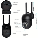 2/4 Paquetes de cámaras inalámbricas de seguridad para el hogar - Video Full HD 1080P, 2, 4G, alcance largo de WiFi, visión nocturna, monitoreo remoto APP, intercomunicador de voz bidireccional, detección de movimiento, alarma en tiempo real, adecuado pa