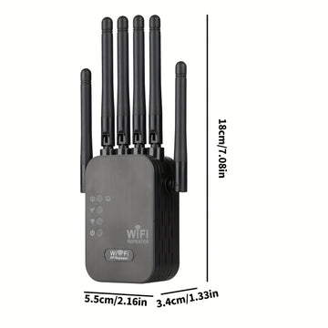 Amplificador de señal WiFi para hogar - Extensor de Internet, amplificador de WiFi, alcance largo hasta 12880 pies cuadrados y 120 dispositivos, repetidor de WiFi.
