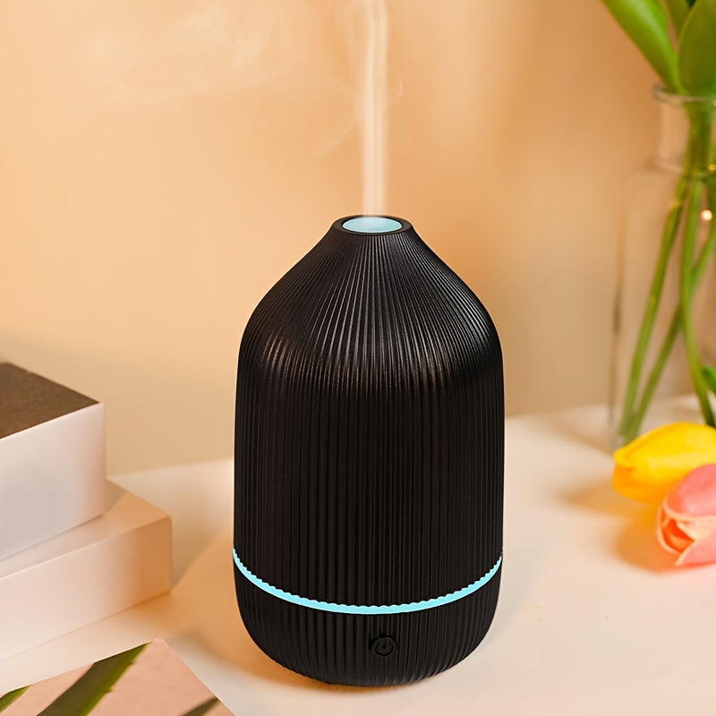 Diseminador de aromaterapia ultrasonico compacto con alimentación USB y función de niebla - Negro, ideal para hogar y oficina, diseminador para hogar, oficina y sala de estar.