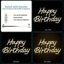 Letrero LED neón cálido de feliz cumpleaños, luz decorativa para pared, ideal para bares, clubes, KTV, hogar, sala de estar, decoración de bodas, fiestas y regalos