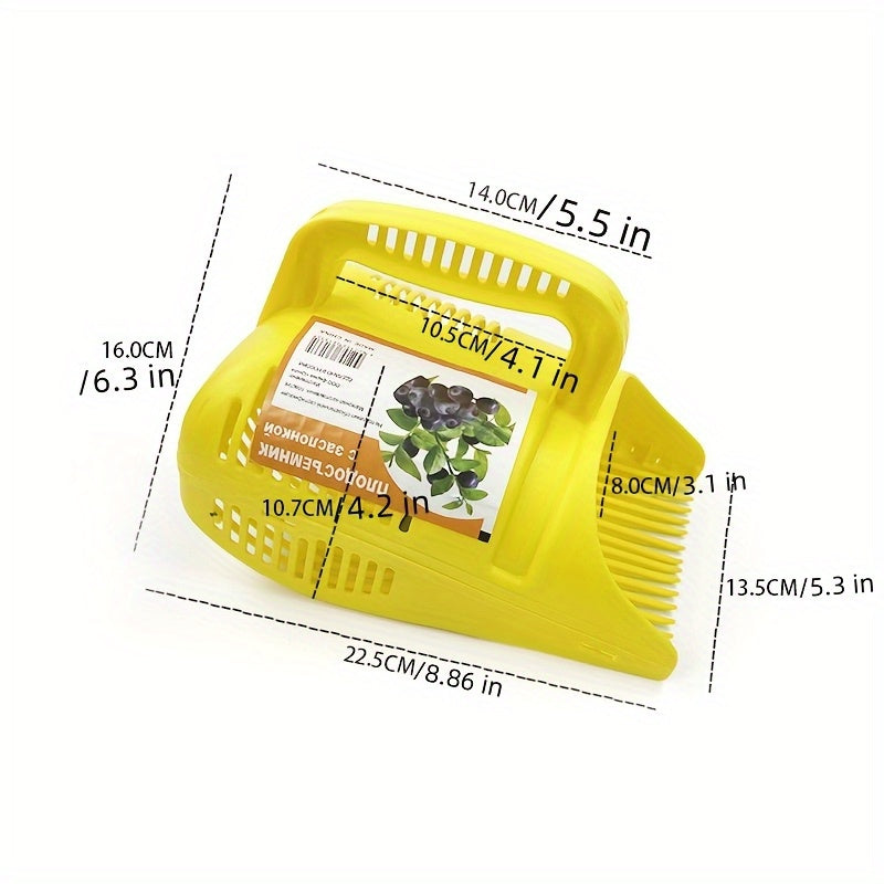 1pc Recolector Manual Portátil de Arándanos - Cosechadora de Frutas Resistente con Construcción Ligera y No Tóxica en Plástico, Ramas Suaves - Ideal para Huertos, Granjas y Jardines Domésticos - Herramienta Fácil de Limpiar para Bayas, Cerezos, Fresas -