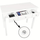 1 pieza, escritorio moderno y simple con 3 cajones, tamaño pequeño, escritorio blanco para oficina, escritorio para escribir, mesa para el hogar.