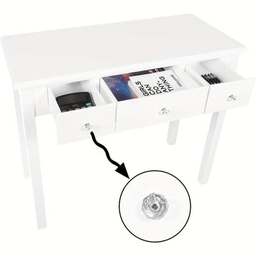 1 pieza, escritorio moderno y simple con 3 cajones, tamaño pequeño, escritorio blanco para oficina, escritorio para escribir, mesa para el hogar.