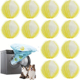 Conjunto de 12 Bolas para Secadora de Ropa Reutilizables HOTU para Eliminar Pelo y Pelusa de Mascotas - Sin Necesidad de Energía, Diseño con Flecos en Azul Vibrante para Todas las Lavadoras, Captura el Pelo y la Pelusa de Mascotas, Alternativa al Suaviza