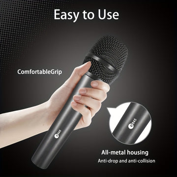 Nuevo micrófono inalámbrico E845, Micrófono profesional con conector de 6,35 mm, ideal para karaoke, transmisión en vivo, estudio de grabación de voz, sonido de alta fidelidad, diseño de metal elegante, compatibilidad plug & play