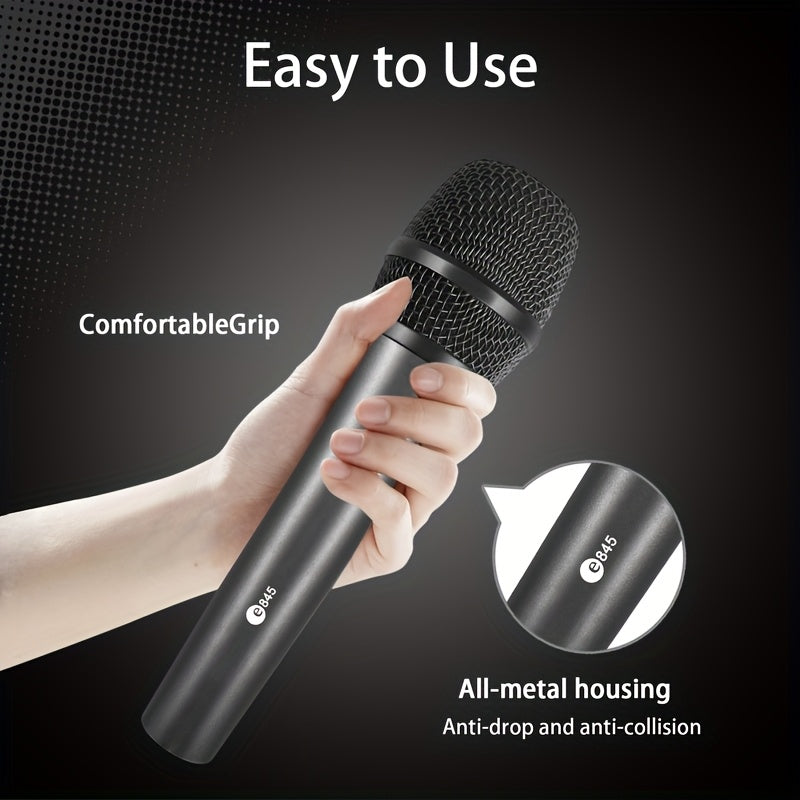 Nuevo micrófono inalámbrico E845, Micrófono profesional con conector de 6,35 mm, ideal para karaoke, transmisión en vivo, estudio de grabación de voz, sonido de alta fidelidad, diseño de metal elegante, compatibilidad plug & play