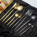 Juego de cubiertos de acero inoxidable delgado estilo portugués, 30 piezas: cuchillo para carne, tenedor para cena, cuchara para postre y tenedor para postre - Juego de vajilla para hogar y restaurantes