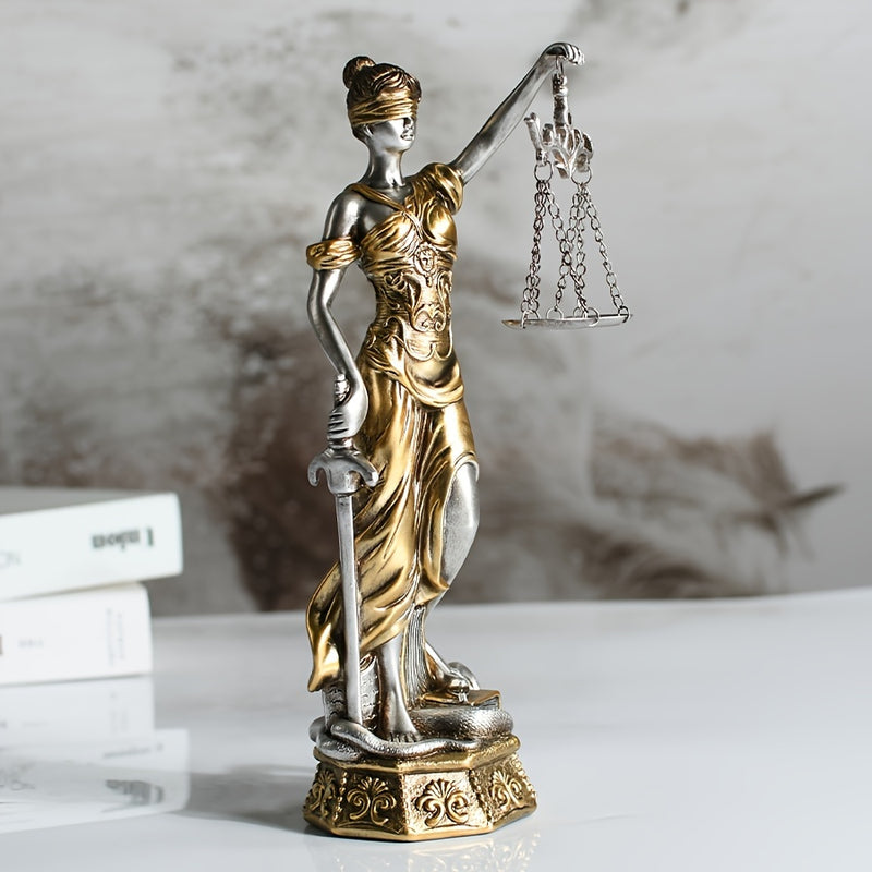Estatua de Justicia de Resina: Decoración para el Hogar de Fairness y Equilibrio - Adecuada para Uso en Interiores y Exteriores - Regalo para Navidad, Día de la Independencia y Día de la Libertad - Marca KalyZ@rts