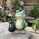 Estatua de farol de rana con energía solar - Decoración de jardín de resina encantadora con efecto 3D, perfecta para patios al aire libre, césped y caminos, regalo ideal para mujeres, mamá, abuela en Acción de Gracias y Navidad, decoración de jardín de r