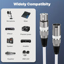 Conjunto de 2 cables para micrófono XLR premium, 15.24 metros - Blanco perla equilibrado con conectores macho a hembra de 3 pines, cobre libre de oxígeno para una transmisión de sonido clara, ideal para actuaciones en vivo, estudios y sistemas de altavoc