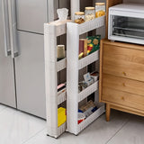Organizador de 3 Niveles para el Borde del Refrigerador Ultra Estrecho - Carrito Independiente para Almacenamiento en Baño y Sala de Estar - Adecuado para Escenarios de Hotel, Hogar, Cocina y Salón