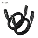 2 unidades de cables de micrófono XLR a XLR de alta calidad, masculino a femenino, con cobre libre de oxígeno (OFC) y trenzado de nailon, negro, 1,5 metros, para micrófono, escenario, estudio, estudio en casa.