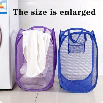 1 Cesto De Ropa Sucia Emergente, 27.56 * 15.75in, Cesto De Ropa Sucia Transpirable De Malla Extra Grande, Cesto De Almacenamiento De Ropa Sucia Plegable Con Asas Resistentes, Cesto De Almacenamiento De Juguetes