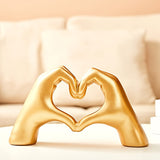 [Corazón de Resina Escultura de Dedo] Escultura de Dedo en Forma de Corazón de Resina - Estatua de Gesto de Amor Encantador para Decoración del Hogar y Oficina - Perfecto para Estantes, Mesas de Café y Libreros