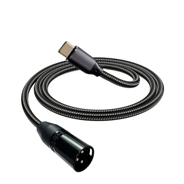 Cable de micrófono XLR, USB-C a macho XLR, forma redonda, conector flexible, cable Ethernet Cat5e, macho a macho, para amplificadores, altavoces, mezcladores - Compatible con iPhone