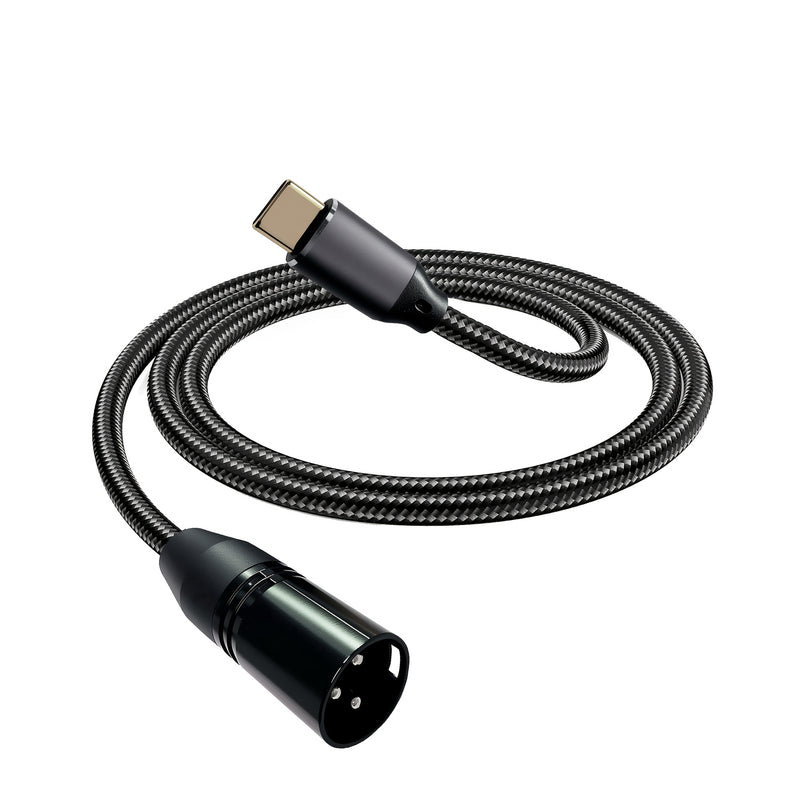 Cable de micrófono XLR, USB-C a macho XLR, forma redonda, conector flexible, cable Ethernet Cat5e, macho a macho, para amplificadores, altavoces, mezcladores - Compatible con iPhone