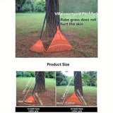 Rastrillo de Plástico Resistente con Mango Ergonómico Naranja - Herramienta de Gran Capacidad para Hojas Otoñales, Cortacésped y Mantenimiento del Jardín, Sin Necesidad de Electricidad