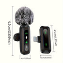 8 unidades de micrófono inalámbrico lavaliere adecuado para for iphone 7 8 9 10 11 12 13 14 15 16 Pro Max, compatible con iOS y Android. Micrófono mini con pantalla LED, clip-on para grabación de video, TikTok, y vlog.
