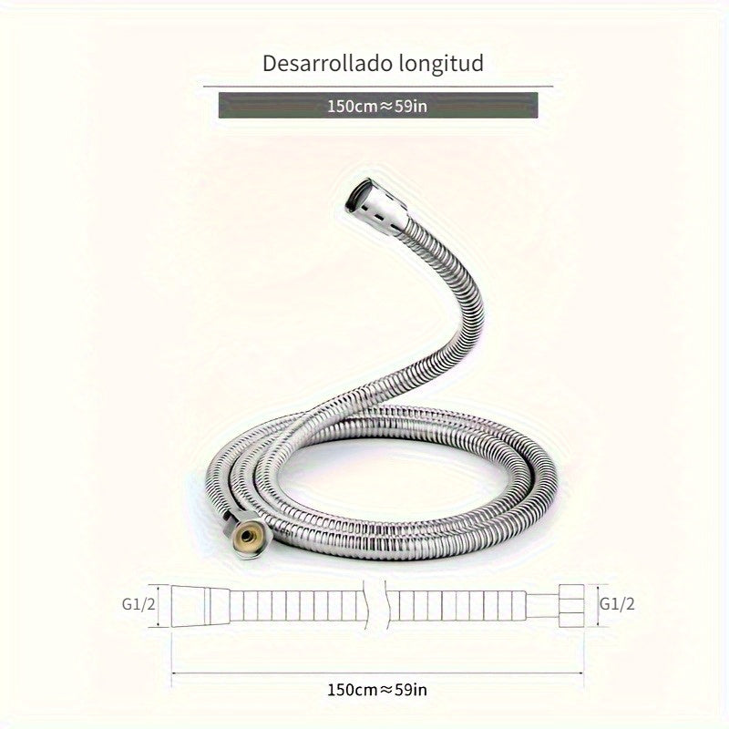 Juego de cabezal de ducha de alta presión cuadrado con manguera de 59" - Montaje en pared, instalación fácil, material ABS, flujo de agua mejorado para un refrescante mejoramiento del baño, accesorio de baño.