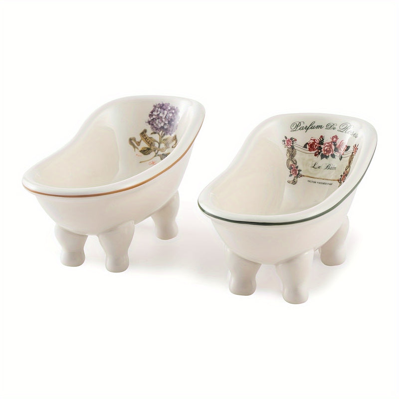 Encantador Jabonera Ovalada de Cerámica de 14.22cm - Decoración Vintage para Baño, Perfecta para Accesorios de Hogar y Cocina, Decoración y Accesorios de Baño