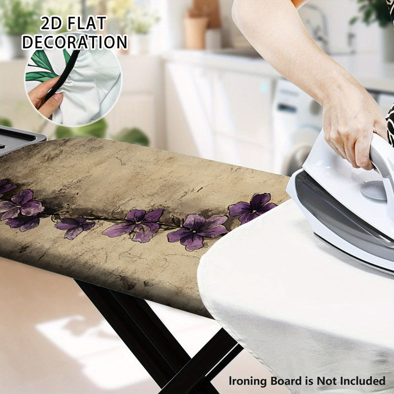 Fundas Lavables para Tabla de Planchar con Diseño Elegante 2D de Enredaderas Moradas - Ajuste Perfecto para la Mayoría de Mesas de Planchado Estándar, Decoración para Lavandería, Accesorios Prácticos y Fáciles de Instalar, Superficie Lisa, Esenciales del