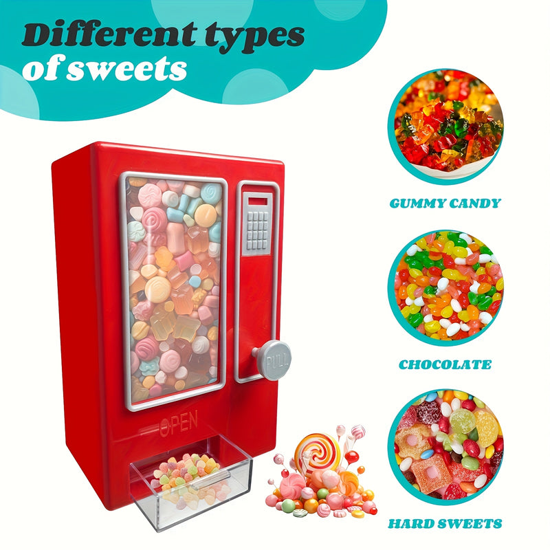 Fabricante automático de palomitas de maíz retro mini para dulces, gominolas, frijoles de gelatina y snacks. No requiere baterías. Accesorio ideal para la cocina y regalo perfecto para jóvenes.