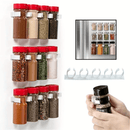 1/2/4pcs Soporte de tarro de especias de plástico sin taladro - Organizador de cocina montado en la pared con pestañas adhesivas, fáciles de ensamblar, ideal para cocinas de RV y camper, Organizador de RV | Accesorio de cocina moderno | Estante de plásti