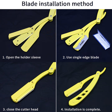 Navaja manual plegable para hombre YINTAL, cortadora de cabello profesional de metal para cejas y vello de las axilas, rasuradora no eléctrica (hojas no incluidas), navaja para cortar cabello