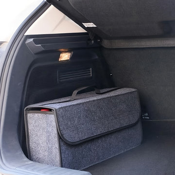 Organizador de maletero de coche de fieltro plegable de 2 mm de peso ligero - Caja de almacenamiento portátil que ahorra espacio con cierre seguro, fácil inserción e instalación para la organización del interior del coche, diseño plegable, característica