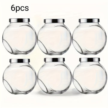 3pcs/6pcs tarro de vidrio multifuncional y elegante con tapa sellada, ideal para almacenar bocadillos, frutos secos y productos secos