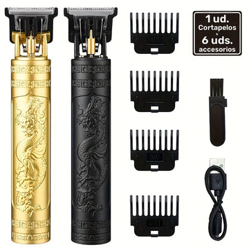 Cortadora de cabello profesional y kit de recortadora de barba, inalámbrica con carga USB, tijeras eléctricas con hoja afilada, voltaje de operación ≤36V, incluye 4 peines guía, para el cuidado personal de hombres