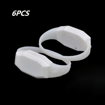 6 piezas de modelo de botón (varias estilos disponibles) Pulsera LED con luz, festival de música, concierto, banda de apoyo, accesorios de animación, 15 colores de luz cambiantes, adecuado para iluminación de escenario