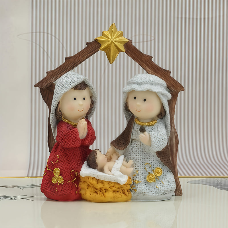 Escena de Navidad en Resina, Decoración para Mesa Navideña, Regalo Religioso para Familia y Amigos en Acción de Gracias, Día de la Madre, Día del Padre y Navidad
