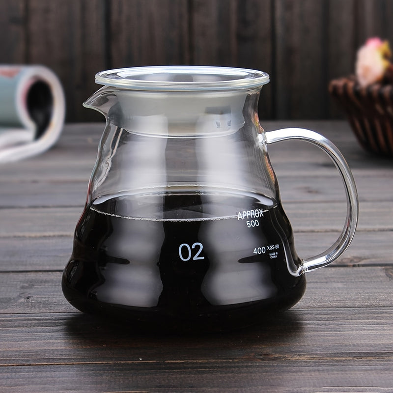 Cafetera de vidrio con capacidad de 360ml/600ml, ideal para uso en cafeterías y hogares.